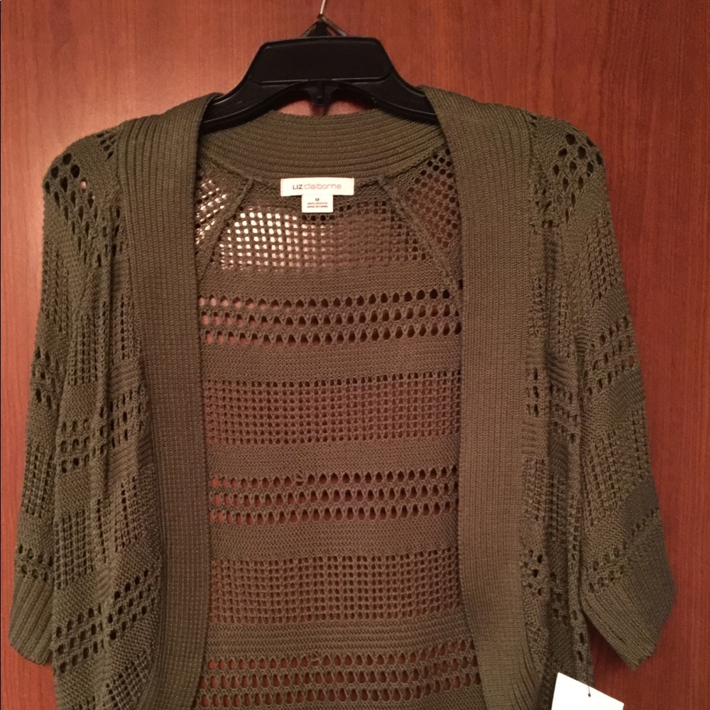 Liz Claiborne Crochet Cardigan Medium NWT